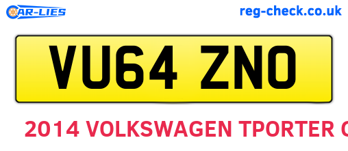 VU64ZNO are the vehicle registration plates.