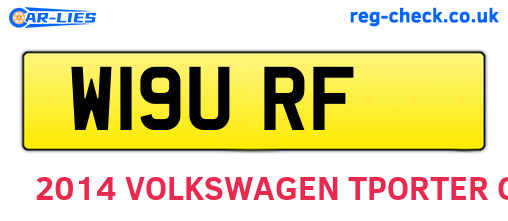 W19URF are the vehicle registration plates.