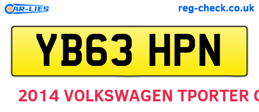 YB63HPN are the vehicle registration plates.