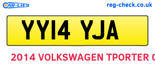YY14YJA are the vehicle registration plates.