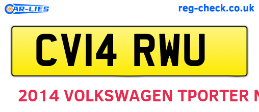 CV14RWU are the vehicle registration plates.