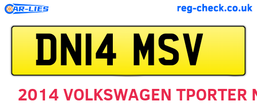 DN14MSV are the vehicle registration plates.