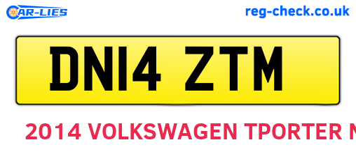 DN14ZTM are the vehicle registration plates.