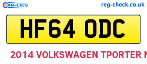 HF64ODC are the vehicle registration plates.