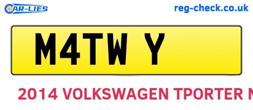 M4TWY are the vehicle registration plates.