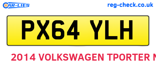 PX64YLH are the vehicle registration plates.