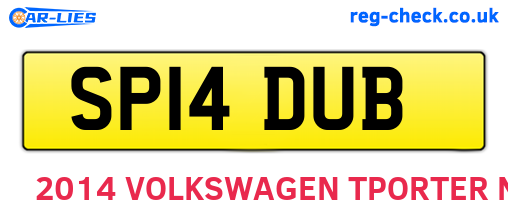 SP14DUB are the vehicle registration plates.