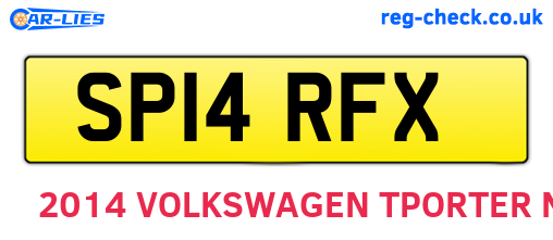 SP14RFX are the vehicle registration plates.