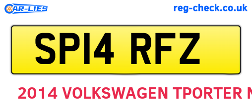 SP14RFZ are the vehicle registration plates.