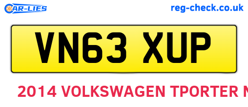 VN63XUP are the vehicle registration plates.
