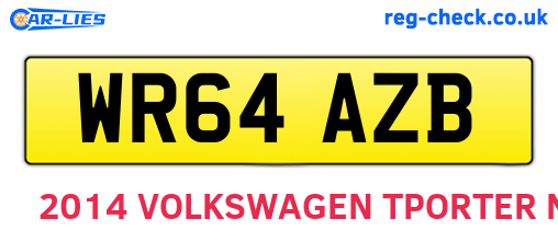 WR64AZB are the vehicle registration plates.