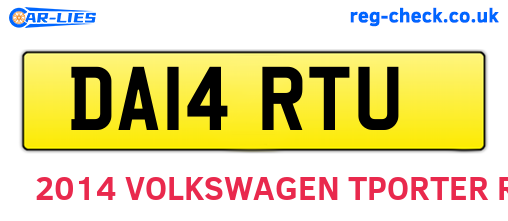 DA14RTU are the vehicle registration plates.