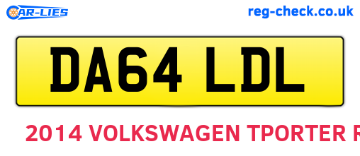 DA64LDL are the vehicle registration plates.