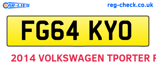 FG64KYO are the vehicle registration plates.