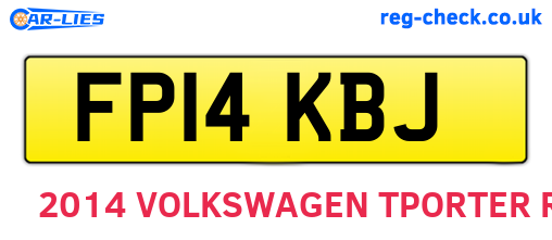 FP14KBJ are the vehicle registration plates.