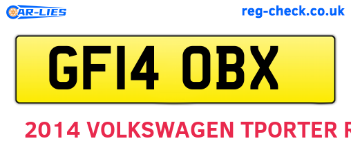 GF14OBX are the vehicle registration plates.