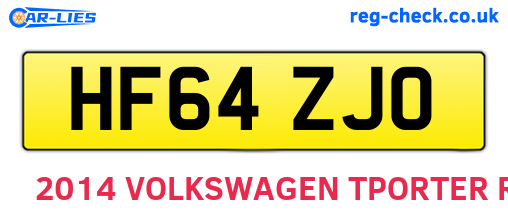 HF64ZJO are the vehicle registration plates.