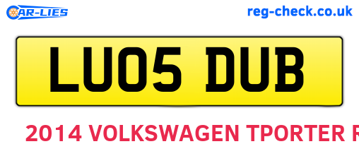 LU05DUB are the vehicle registration plates.