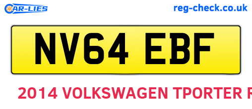 NV64EBF are the vehicle registration plates.