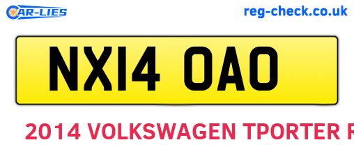 NX14OAO are the vehicle registration plates.