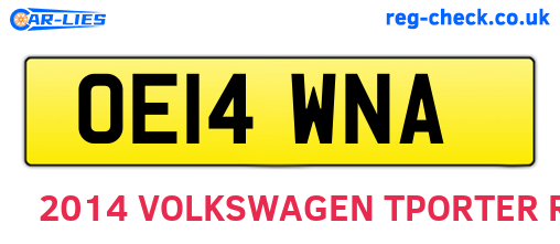 OE14WNA are the vehicle registration plates.