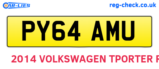 PY64AMU are the vehicle registration plates.