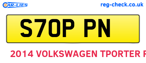 S70PPN are the vehicle registration plates.