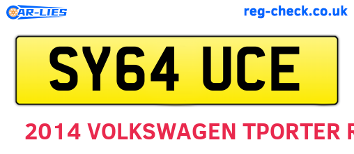 SY64UCE are the vehicle registration plates.