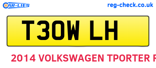 T30WLH are the vehicle registration plates.