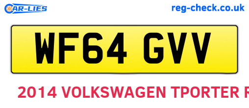 WF64GVV are the vehicle registration plates.
