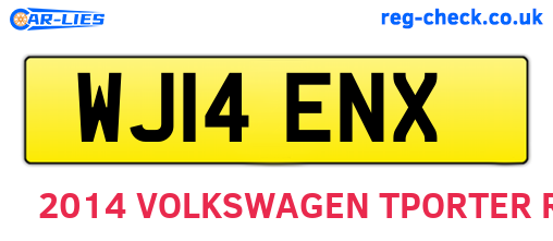 WJ14ENX are the vehicle registration plates.