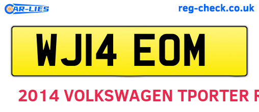 WJ14EOM are the vehicle registration plates.