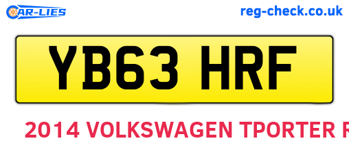 YB63HRF are the vehicle registration plates.