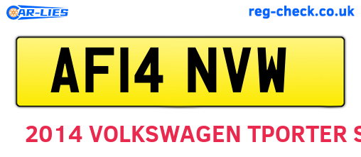 AF14NVW are the vehicle registration plates.