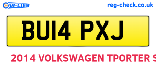 BU14PXJ are the vehicle registration plates.