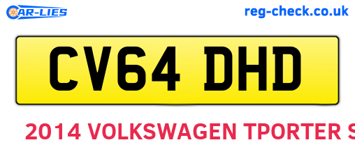 CV64DHD are the vehicle registration plates.