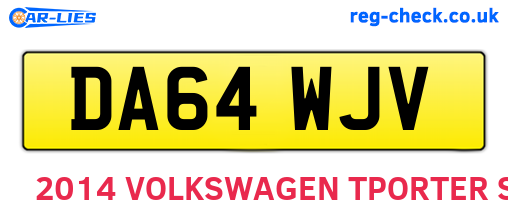 DA64WJV are the vehicle registration plates.