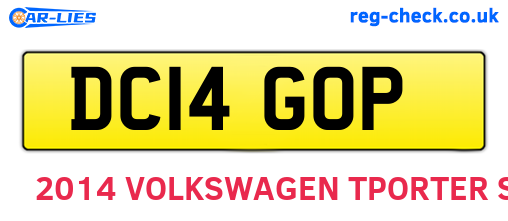 DC14GOP are the vehicle registration plates.