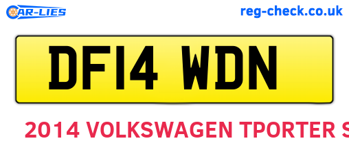 DF14WDN are the vehicle registration plates.