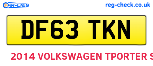 DF63TKN are the vehicle registration plates.