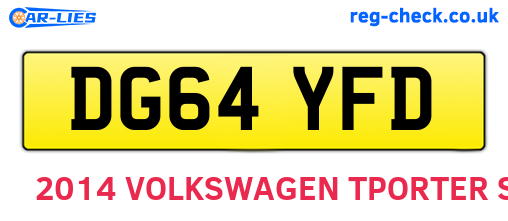 DG64YFD are the vehicle registration plates.