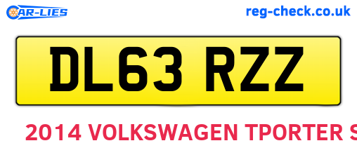 DL63RZZ are the vehicle registration plates.