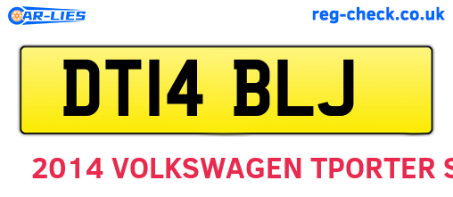 DT14BLJ are the vehicle registration plates.