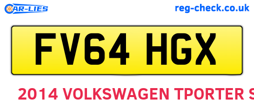 FV64HGX are the vehicle registration plates.