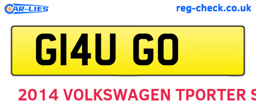 G14UGO are the vehicle registration plates.