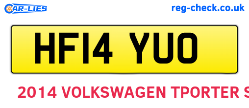 HF14YUO are the vehicle registration plates.