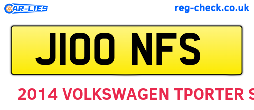 J100NFS are the vehicle registration plates.