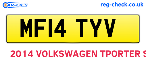 MF14TYV are the vehicle registration plates.