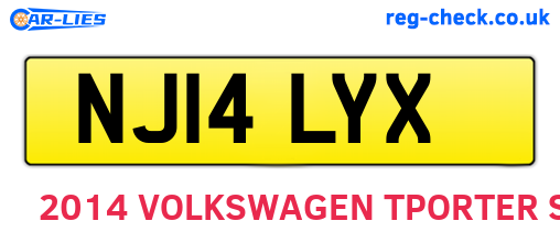 NJ14LYX are the vehicle registration plates.