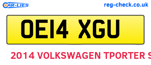OE14XGU are the vehicle registration plates.